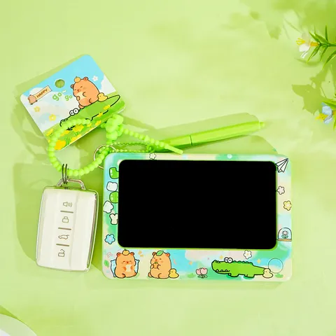 Portable LCD Writing Tablet For Kids Capybara Cartoon Erasable Doodle Board Keychain Pendant Mini Drawing Pad Children Gift