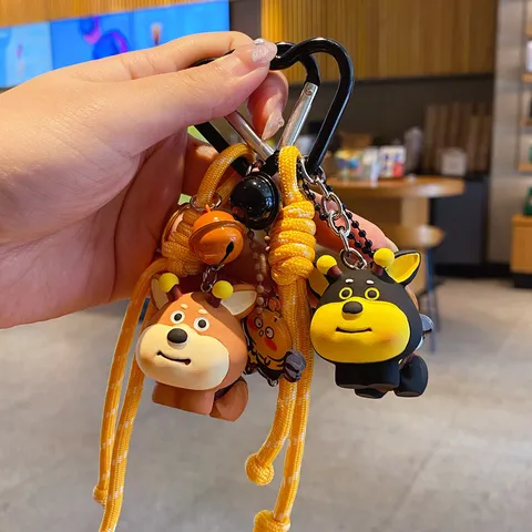 Kreative Biene Hund Harz Schlüsselanhänger Süße Karikatur Tier Tasche Anhänger Mini Teetasse Schlüsselring Für Tasche Dekor Damen Kinder Geschenke