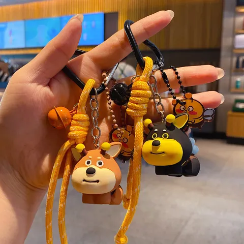 Kreative Biene Hund Harz Schlüsselanhänger Süße Karikatur Tier Tasche Anhänger Mini Teetasse Schlüsselring Für Tasche Dekor Damen Kinder Geschenke