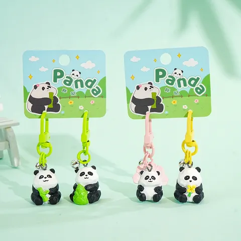 Originale Portachiavi Panda alla Moda Ciondolo Borsa in Resina Carino Animale Cartone Animato Anello Chiave Catena Telefono Ciondolo Accessori Moda Regalo