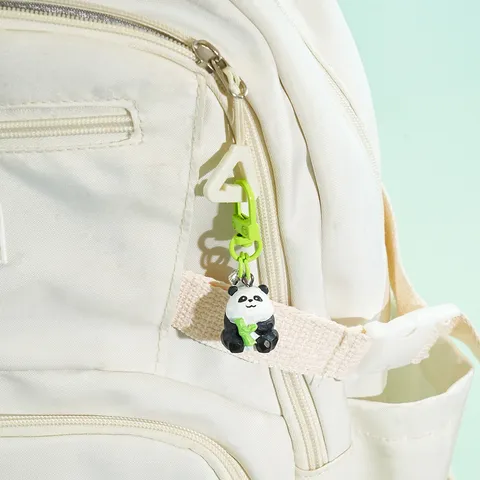Originale Portachiavi Panda alla Moda Ciondolo Borsa in Resina Carino Animale Cartone Animato Anello Chiave Catena Telefono Ciondolo Accessori Moda Regalo