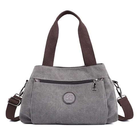 Borsa a Tracolla Casual in Tela da Donna Grande Capienza Tinta Unita Borsa Tote Moda Borsa da Lavoro Con Tracolla Regolabile
