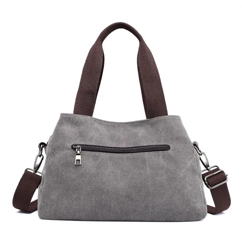 Borsa a Tracolla Casual in Tela da Donna Grande Capienza Tinta Unita Borsa Tote Moda Borsa da Lavoro Con Tracolla Regolabile