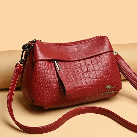 Dames Krokodillenpatroon Schoudertas Mode PU-Lederen Crossbody Tas Zachte Moeder Handtas Retro Woon-werkverkeer Tas