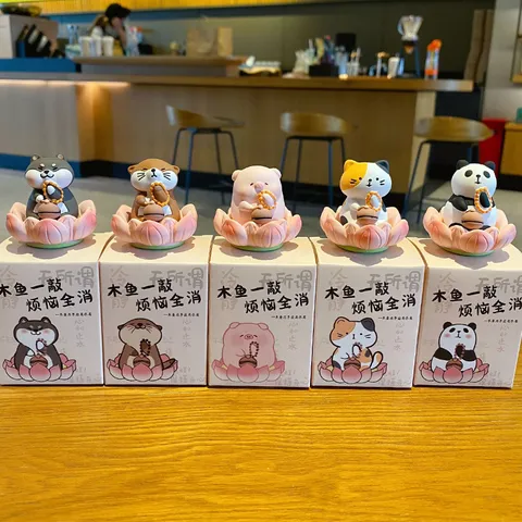 Süße Harz Tierfigur Schreibtischdekoration Zen Holzfisch Capybara Auto Ornament Heim Büro Dekor Geschenk