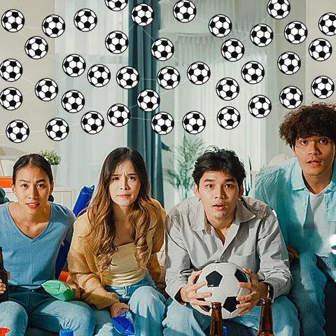 Football Hanging Garland World Cup Fan Party Decoration Paper Stitched Soccer Banners Sports Theme Celebration Supplies