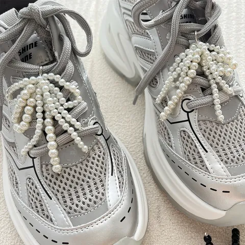 Pearl Bowknot Shoe Clips Artificial Pearl Metal Sneaker Shoe Charms Decorative Shoe Buckle Accessories For Women Daily