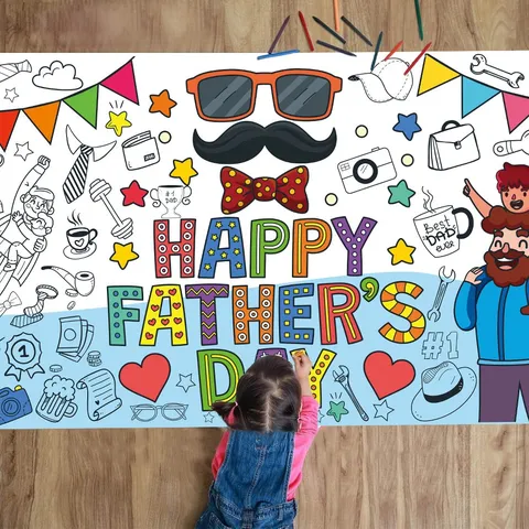 Vatertag DIY Graffiti Malpapier Kinder Pädagogische Malrolle Party Dekorative Poster Feiertag Kunstbedarf