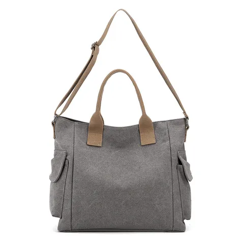 Retro Canvas Shoulder Bag Women Large Capacity Crossbody Bag Casual Travel Handbag Vintage Commuter Bag