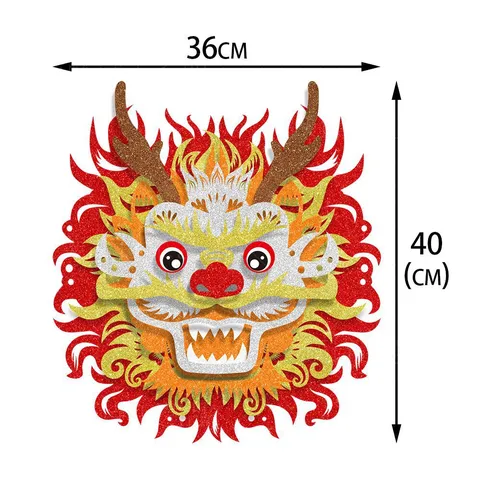 2026 Chinese New Year 3D Dragon Hanging Decoration Paper DIY Glitter Dragon Ornament For Spring Festival Home Wall Decor