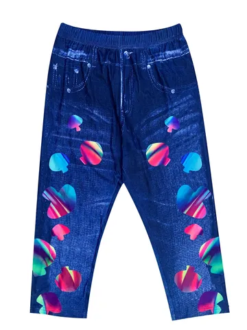 Damen Hohe Taille Figurbetont Caprihosen Lässig Milchsämisch Elastisch Bedruckt Capri Hosen Mode Unterteile