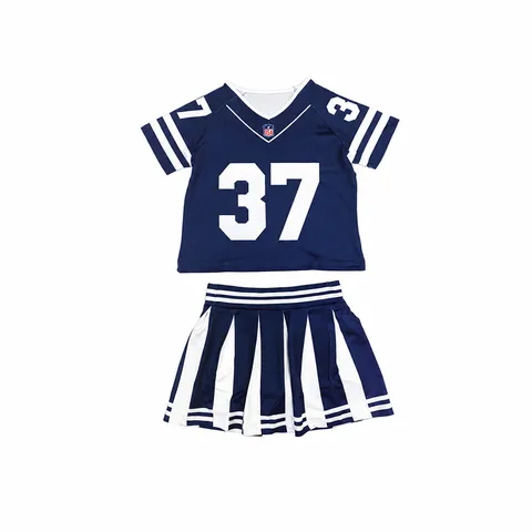 Παιδικό Σετ Στολής Cheerleading Preppy Style Κοντό Μανίκι Top και Plisee Φούστα Αθλητική Παράσταση Χορού