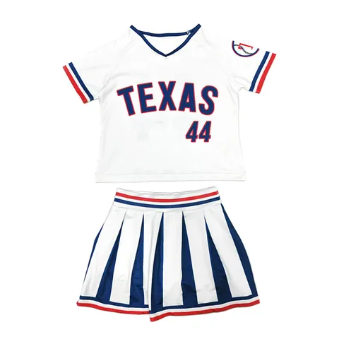 Kinder Cheerleader Kostüm Set Kurzarm V-Ausschnitt Top Und Plissierter Rock Performance Outfit Für Mädchen Schule Chor Tanz