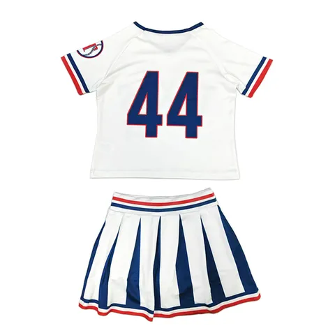 Kinder Cheerleader Kostüm Set Kurzarm V-Ausschnitt Top Und Plissierter Rock Performance Outfit Für Mädchen Schule Chor Tanz