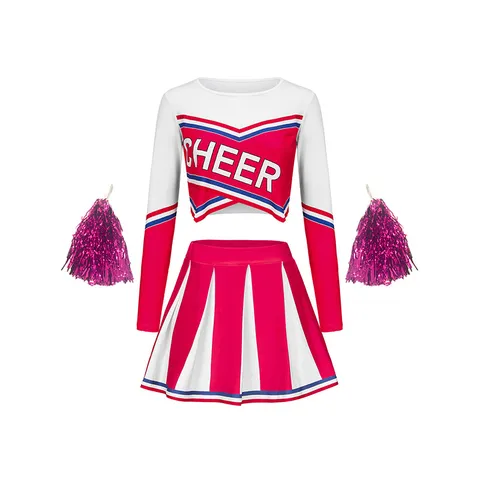 Enilikes Gynaikes Makrymaniko Stoli Cheerleader Set Colorblock Crop Top Kai Plisse Fousta Party Outfit