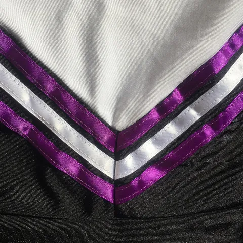 Damen Cheerleading Uniform Kleid V-Ausschnitt Ärmellos Farbblock Plissiertes Kostüm