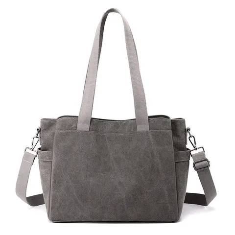 Borsa Tote in Tela Minimalista per Donna Grande Capacità Borsa a Tracolla Casual Borsa a Mano