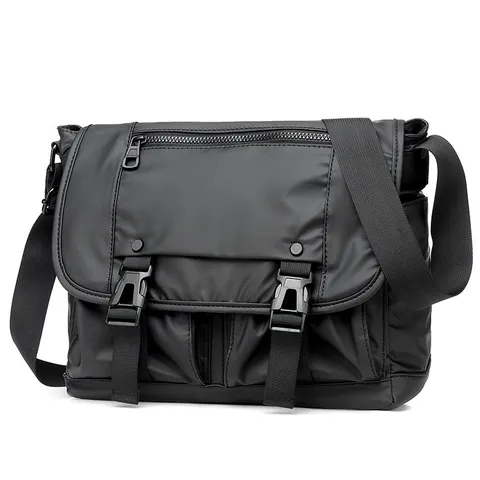 Waterproof Nylon Men's Messenger Bag Vintage Casual Shoulder Bag Business Commuter Crossbody Bag For Daily Commute