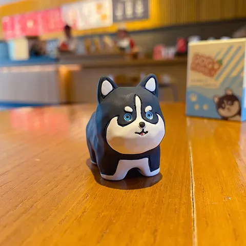 Cartoon Resin Dog Figurine Wood Carving Style Puppy Ornament Cute Animal Statue For Home Office Desk Car Interior Decoration