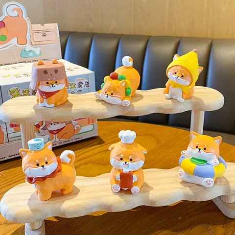 Original Süße Shiba Inu Harz Figur Blind Box Cartoon Tier Tisch Ornament Auto Inneneinrichtung Spielzeug Geschenk
