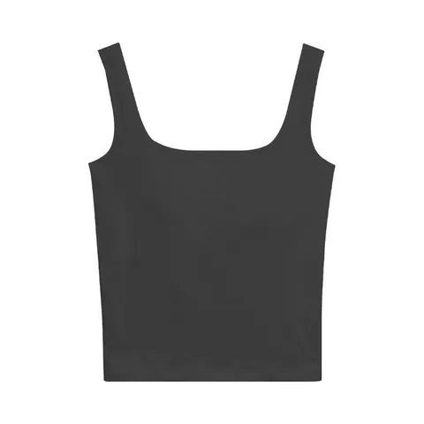 Caraco Thermique pour Femmes Col Carré Près du Corps Coton Brossé Débardeur Couleur Unie Sans Manches Vêtement Intérieur Automne Hiver