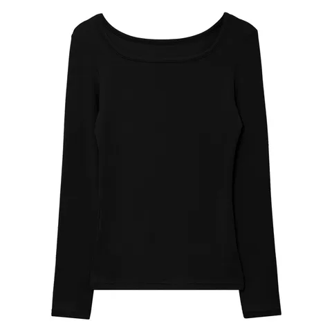 Women Thermal Underwear Square Neck Long Sleeve Top Bottom Wool Blend Thermal Set Winter Base Layer