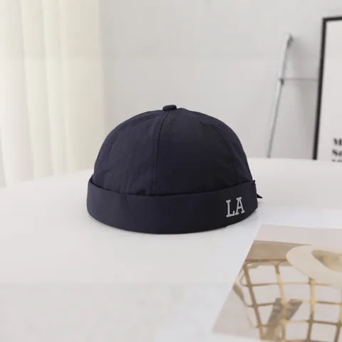 Gorro Docker Sin Ala para Hombres Secado Rapido Transpirable Estilo Urbano Color Solido Bordado de Letras Sombrero de Sol Verano