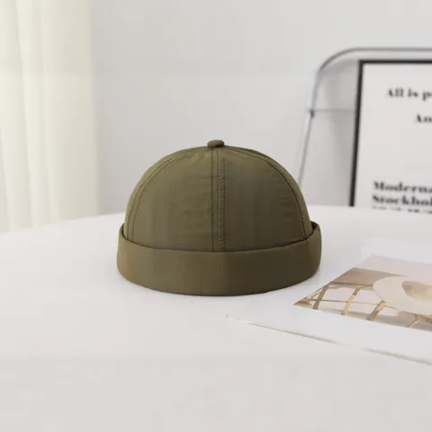 Unisex Color Sólido Poliéster Gorro Docker Minimalista Sin Ala Calavera Ajustable Borde Enrollado Gorro Marinero Hombre Mujer