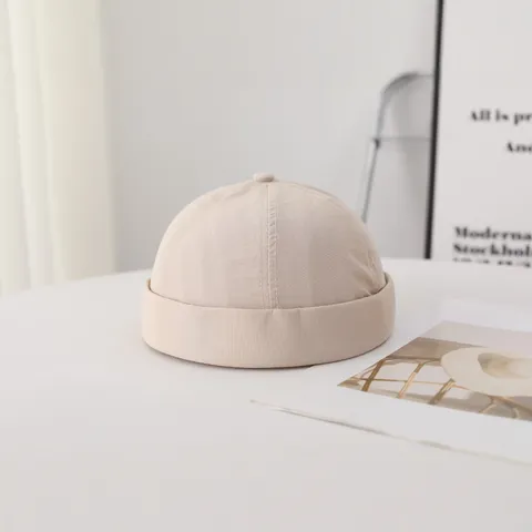 Unisex Color Sólido Poliéster Gorro Docker Minimalista Sin Ala Calavera Ajustable Borde Enrollado Gorro Marinero Hombre Mujer