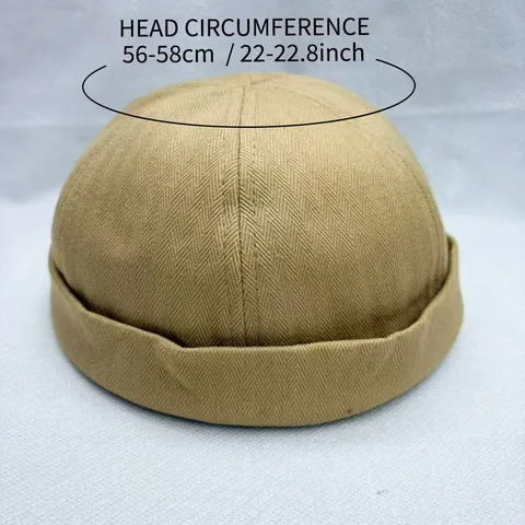 Unisex Retro Leinen Docker Hut Krempenlos Rollrand Matrose Totenkopf Mütze Sommer Freizeit Hip Hop Mütze für Damen Herren