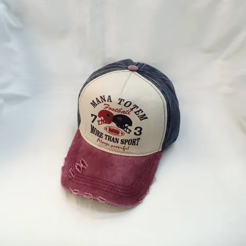 Gorra de Béisbol de Algodón Lavado Vintage Estampado de Letras Envejecido Sombrero de Papá Protección Solar Casual Deportivo Ajustable
