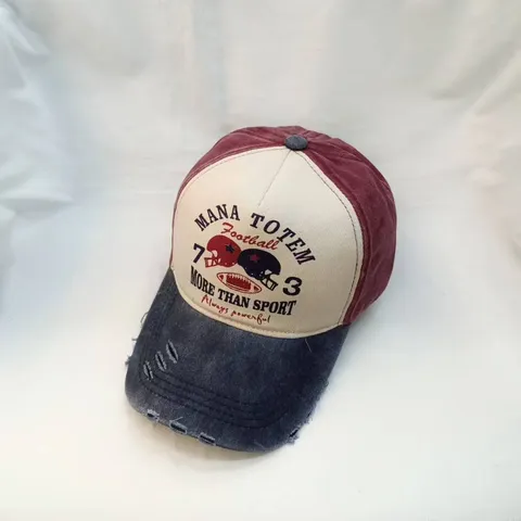 Gorra de Béisbol de Algodón Lavado Vintage Estampado de Letras Envejecido Sombrero de Papá Protección Solar Casual Deportivo Ajustable