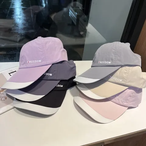 Gorra de Béisbol de Protección Solaire de Secado Rápido para Mujer Verano Deporte Aire Libre Casual Letras Estampadas Sombrero Ajustable