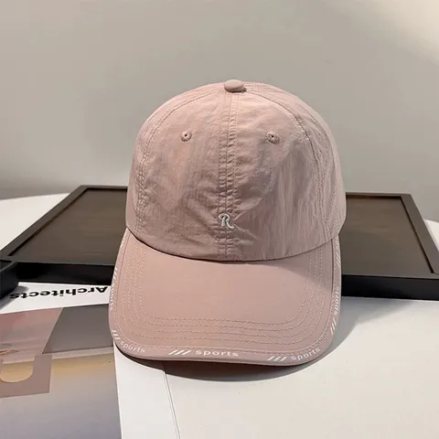 Gorra de Béisbol de Poliéster de Secado Rápido Unisex Letra R Bordada Sombrero de Sol Casual Deportivo