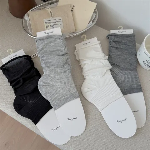 Women's Ballet Style Stirrup Socks Thin Rolled Edge Over The Knee Leg Warmers Casual Solid Color Knitted Slouch Socks