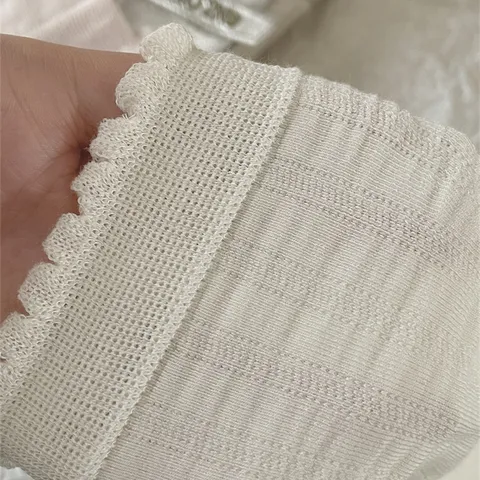 Women's Modal Blend Mid-Tube Stacked Socks Japanese Solid Color Small Lace Trim Casual Hosiery