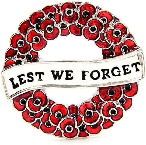 Poppy Wreath Brooch Alloy Enamel Memorial Pin Gold Silver Flower Lapel Badge Lest We Forget Remembrance Jewelry For Men Women