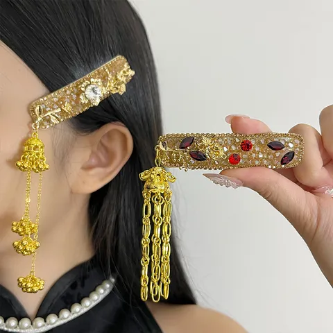 Womens Metal Hair Clip Rhinestone Pearl Side Clip Elegant Sparkling Hair Barrette Hair Accessories For Styling