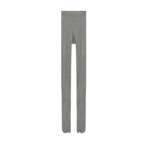 Women's Split-Toe Ribbed Thin Tights Combed Cotton High Stretch Pantyhose Spring Autumn Casual Footed Leggings