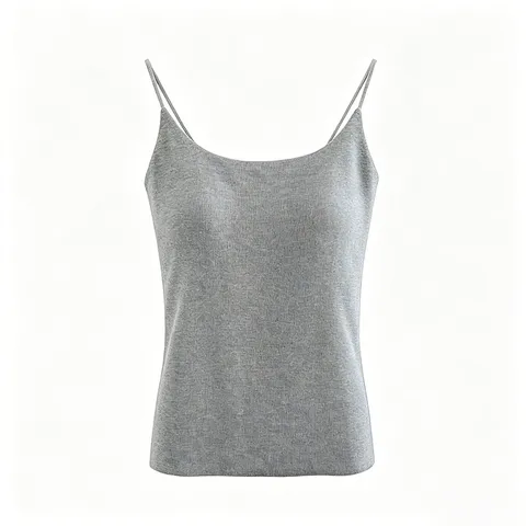 Women Casual Thermal Double Faced Velvet Camisole Boat Neck Off Shoulder Built In Bra Tank Top Basic Solid Color Vest