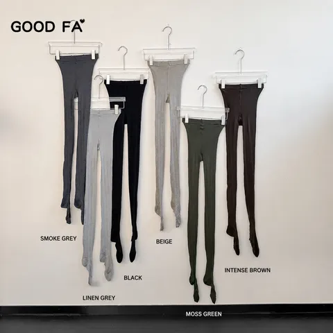 Women Autumn Winter Wool Blend Tights High Density Cable Knit High Waist Warm Footed Tights Thermal Leggings