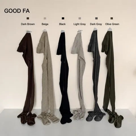 Women Autumn Winter Wool Blend Tights High Density Cable Knit High Waist Warm Footed Tights Thermal Leggings
