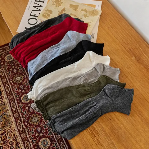Women Ruffled Combed Cotton Leg Warmers Autumn Winter Loose Stirrup Calf Socks Solid Color Knitted Foot Covers For Yoga Dance