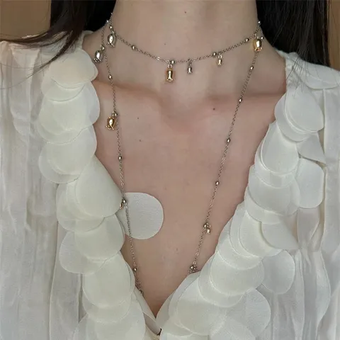 Exquisite Lily of the Valley Tassel Layered Choker Necklace Alloy Botanical Floral Fashion Jewelry Gift For Women