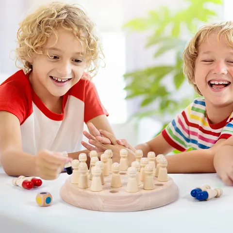 Enfants Bois Éducatif Couleur Mémoire Échecs Jeu Pommier Interactif Concentration Entraînement Jeu de Société Cadeau