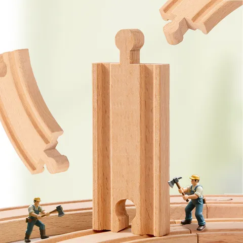 Ensemble de Jouets de Piste de Train en Bois Train Électrique Blocs de Construction Éducatifs Avec Boîte de Rangement Pour Enfants