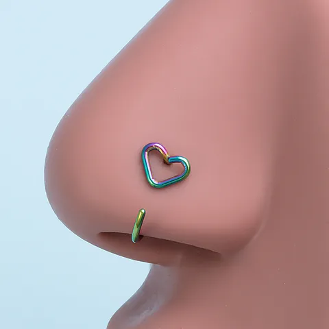 Edelstahl Herz Nasenring Reifen Hohl U Förmig Knorpel Ohrring Piercing Schmuck Für Männer Frauen Unisex