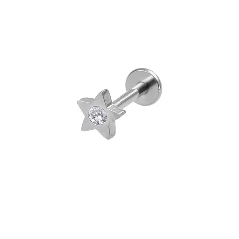 Edelstahl Strass Herz Stern Mond Blume Labret Lippenpiercing Stecker Ohrknorpel Nagel Körperschmuck Für Damen Herren