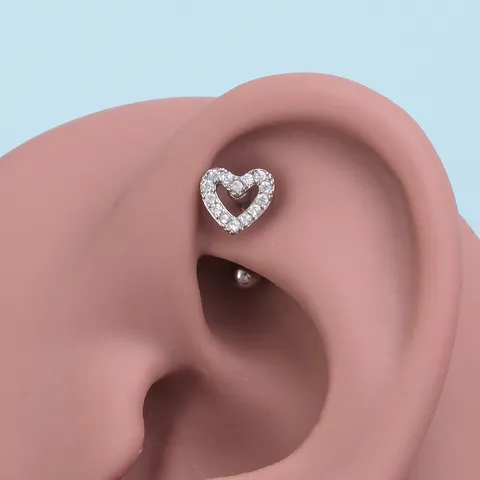 Edelstahl Kupfer Zirkonia Augenbrauenring Weiß Schmetterling Herz Stern Krone Blume Eingelegt Gebogene Hantel Bauchnabelpiercing