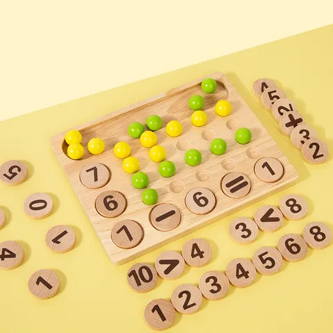 Wooden Math Educational Toy Early Learning Counting Calculation Number Board Montessori Preschool Kids Gift